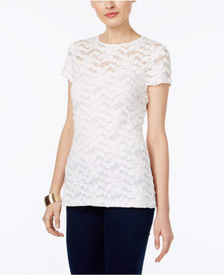 INC International Concepts Lace Illusion Top, Created for Macy's