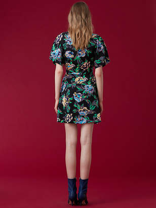 Diane von Furstenberg Short-Sleeve V-Neck Mini Wrap Dress