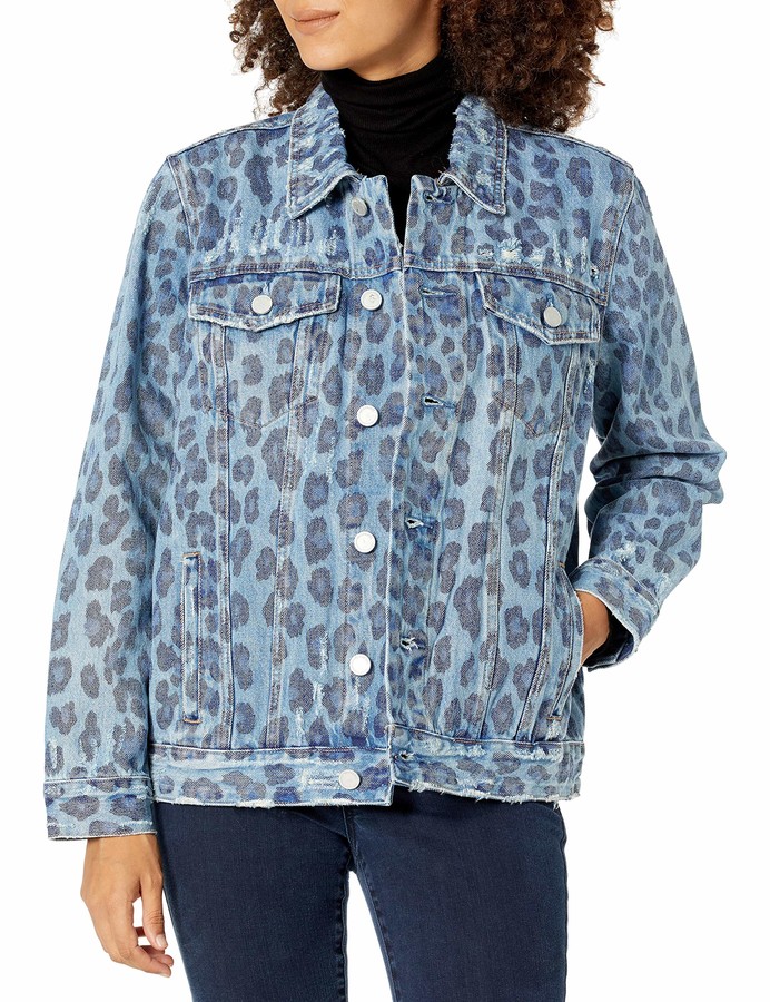 blanknyc leopard denim jacket