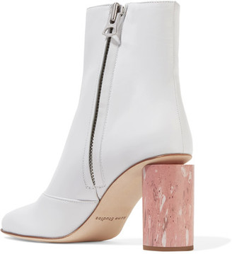 Acne Studios Althea Leather Ankle Boots - White