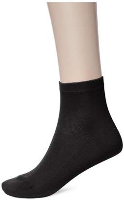 Le Bourget Women's SOCQ UNIE BORD PIQUE Ankle Socks, Black, 3