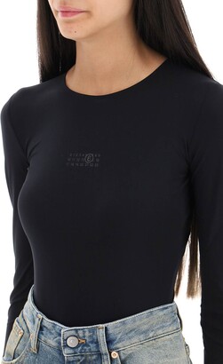 MM6 MAISON MARGIELA Long Sleeve Lycra Bodysuit - ShopStyle Tops