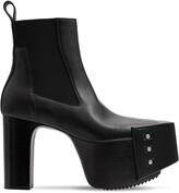 Thumbnail for your product : Rick Owens 115mm Beveled Leather Ankle Boots