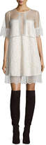 Thumbnail for your product : KENDALL + KYLIE Paneled Floral-Lace Babydoll Dress