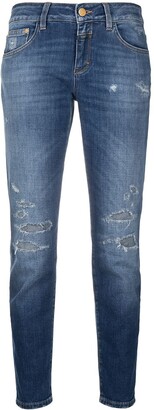 Closed Cropped Distressed Skinny Jeans