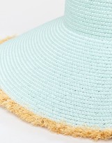 Thumbnail for your product : ASOS Mint Raw Edge Floppy Straw Hat