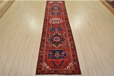 Bloomsbury Market Vintage Tribal Runner 3’1” X 11' Red Wool Hand-Knotted Oriental Rug