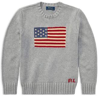 Ralph Lauren Boys' Intarsia Flag Sweater - Big Kid