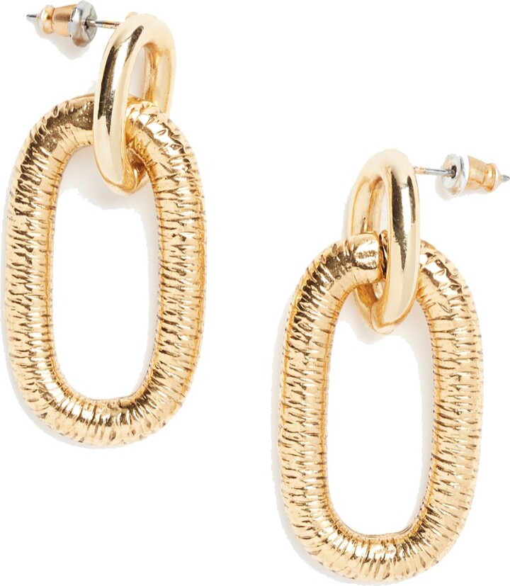 Lovard Bicycle Chunky Chain Link Earrings Gold ShopStyle