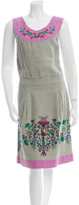 Cacharel Embellished Linen Dress
