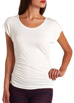 Thumbnail for your product : Charlotte Russe Ruched Strappy-Back Dolman Tee