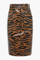Thumbnail for your product : Kwaidan Editions Tiger-print PU pencil skirt