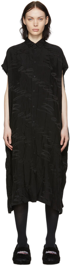 Balenciaga Black Viscose Midi Dress - ShopStyle