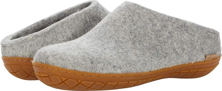 Glerups Wool Slip-On Rubber Outsole Shoes Grey/Honey Rubber : EU 37 (US Men's 6 - Women's 7) Medium, Wool/Textile