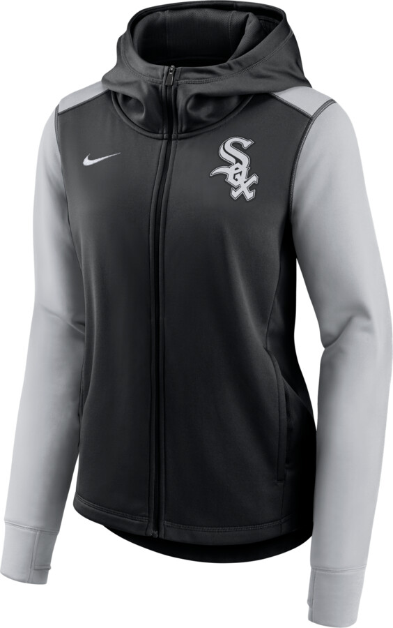 Women's Chicago White Sox Authentic Collection Nike Therma MLB Full-Zip Hoodie in Black | NKP1191NRX-ITL