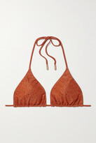 Thumbnail for your product : Cult Gaia Raven Recycled Crystal-embellished Bikini Top - Brown