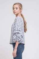 Thumbnail for your product : J.o.a. Plaid Puff Top