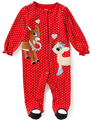 Baby Starters Baby Girls 3-9 Months Christmas Rudolph Footed Coverall