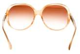 Thumbnail for your product : Chanel Oversize Leather-Trimmed Sunglasses