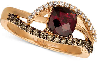 LeVian Chocolatier® Rasberry Rhodolite® (1-1/6 ct. t.w.) & Diamond (1/4 ct. t.w.) Ring in 14k Rose Gold