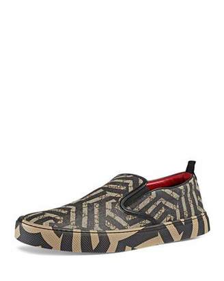 Gucci Dublin GG Caleido Canvas Slip-On Sneaker, Brown
