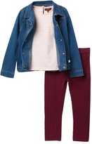 Thumbnail for your product : 7 For All Mankind All Kinds Denim Jacket, Shirt & Leggings Set (Toddler Girls)
