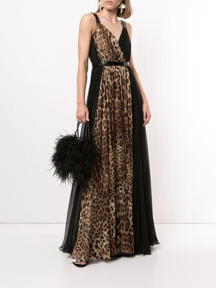 Dolce & Gabbana Leopard-Print Panelled Long Dress