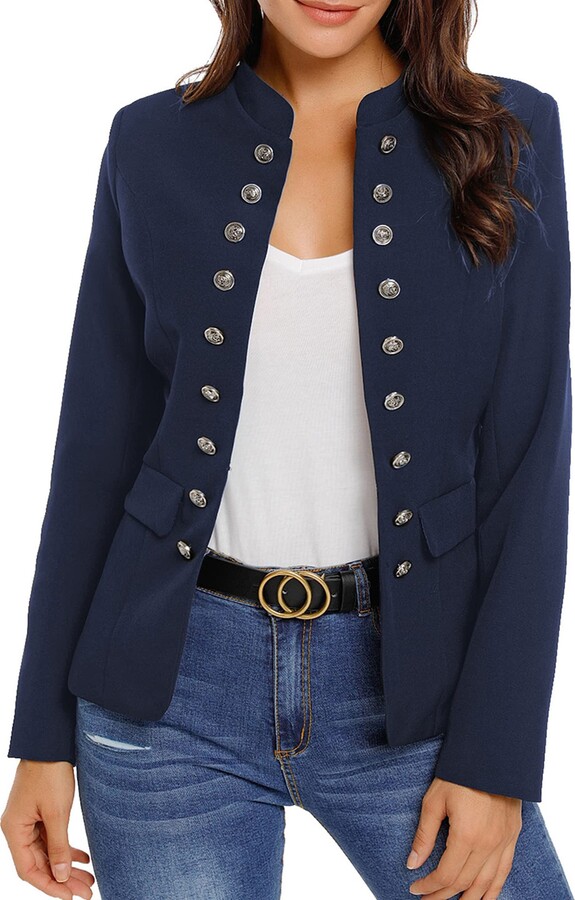 Utyful Women Blazers Blazer Jackets for Women Business Casual Work Outfits  for Women Office Navy Blue Blazer for Women Navy Medium - ShopStyle Suits