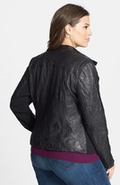 Thumbnail for your product : Caslon Leather Moto Jacket (Plus Size)