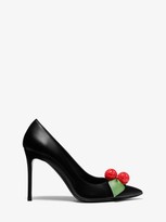 Thumbnail for your product : Michael Kors Gretel Cherry-Embellished Leather Pump