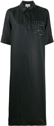 Ganni Studded Chest Pocket Shirt Dress