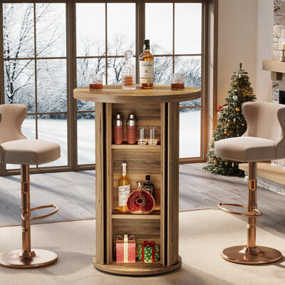 17 Stories Round Fluted Bar Table 35.4\