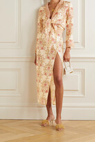 Thumbnail for your product : Savannah Morrow - + Net Sustain The Ahimsa Printed Silk-dupioni Midi Skirt - Cream