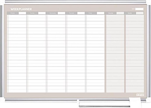 Bi-Silque GA0396830 MasterVision Weekly Planner, 36x24, Aluminum Frame