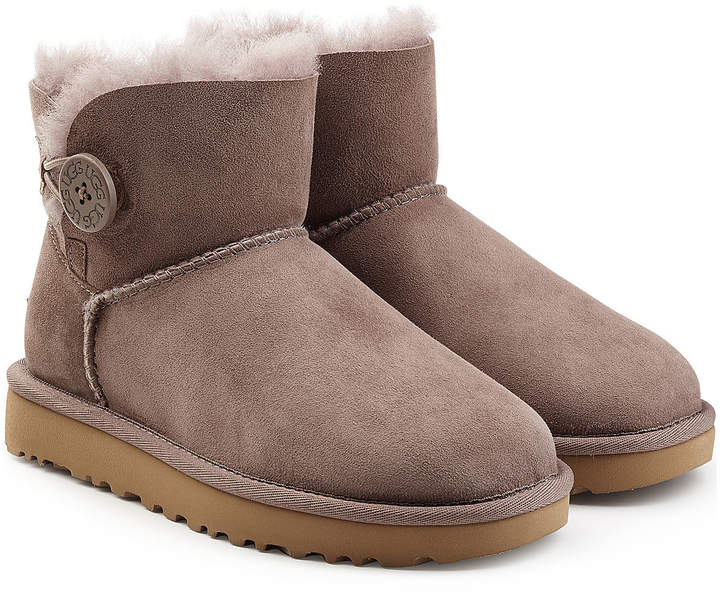 UGG Mini Bailey Button Shearling Lined Suede Boots - ShopStyle