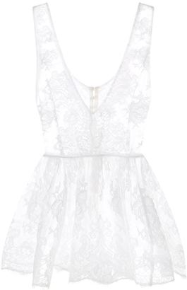 Marjolaine Silk and Lace Short Robe