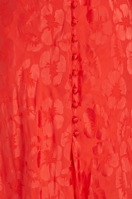 Sandro Azel silk-blend floral-jacquard midi dress