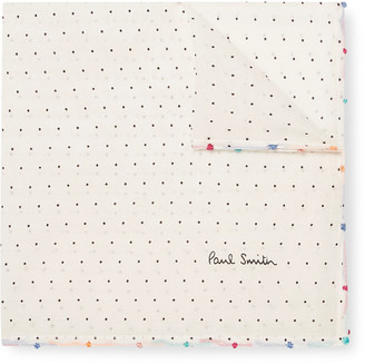 Paul Smith Pin-Dot Cotton And Silk-Blend Pocket Square