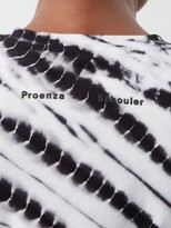 Thumbnail for your product : Proenza Schouler White Label Alligator-effect Tie-dye Cotton-blend T-shirt - Black & White