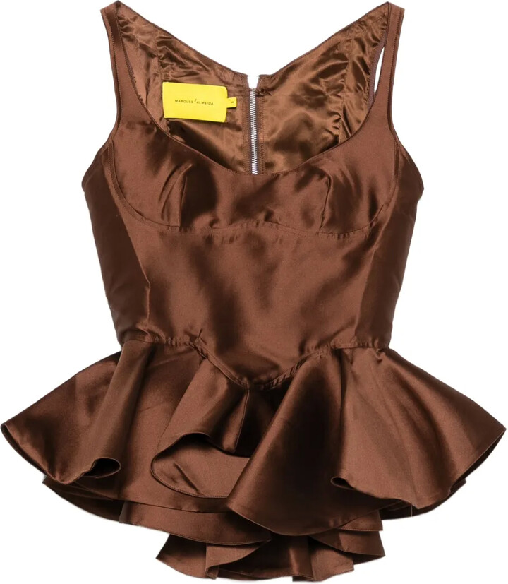 Marques Almeida Mikado peplum corset