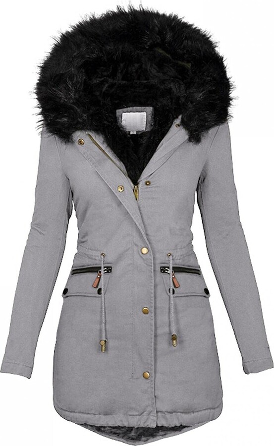grey fur lined parka