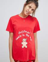 Thumbnail for your product : ASOS Maternity DESIGN Maternity HOLIDAYS gingerbread t-shirt and pants pyjama set