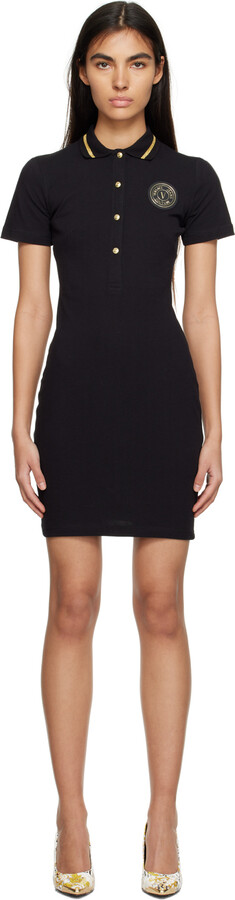 VERSACE JEANS COUTURE Women's Black Short Dress with Couture Logo