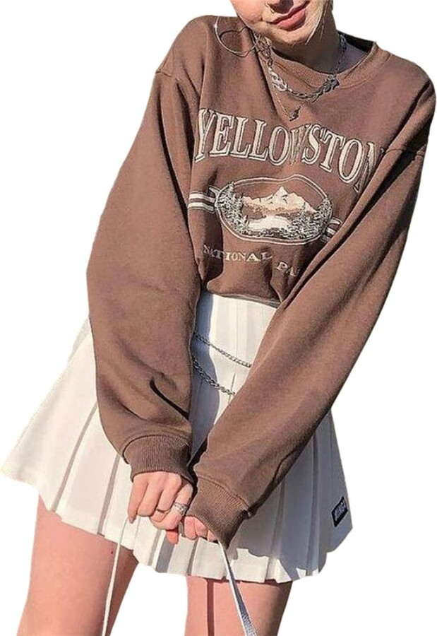 L&ieserram Women's Sweatshirt without Hood Long Oversized Vintage