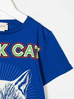Gucci Children black cat print T-shirt