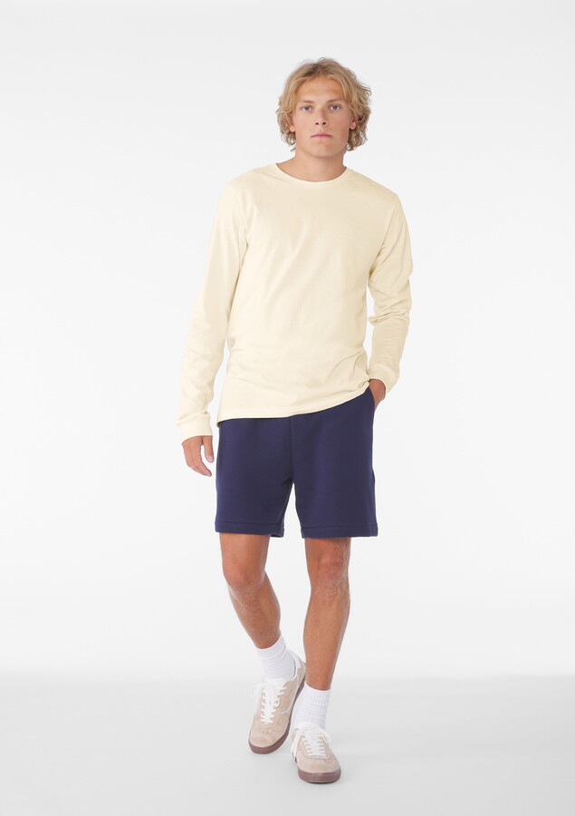 BELLA+CANVAS Adult Crew Neck Personalized Long Sleeve T-Shirt, Create your own Designs, Natural, Large, Unisex