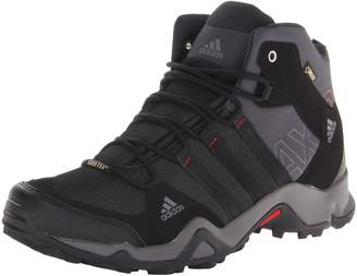 adidas Outdoor Men's Ax2 Mid Gtx Hiking Boot, Dark Shale/Black/Light Scarlet, 11 M US