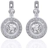 Thumbnail for your product : 14K White Gold Diamond Hoop Circle Drop Earrings