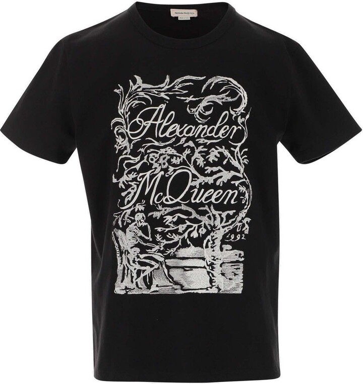 Alexander McQueen Logo Embroidered Crewneck T-Shirt