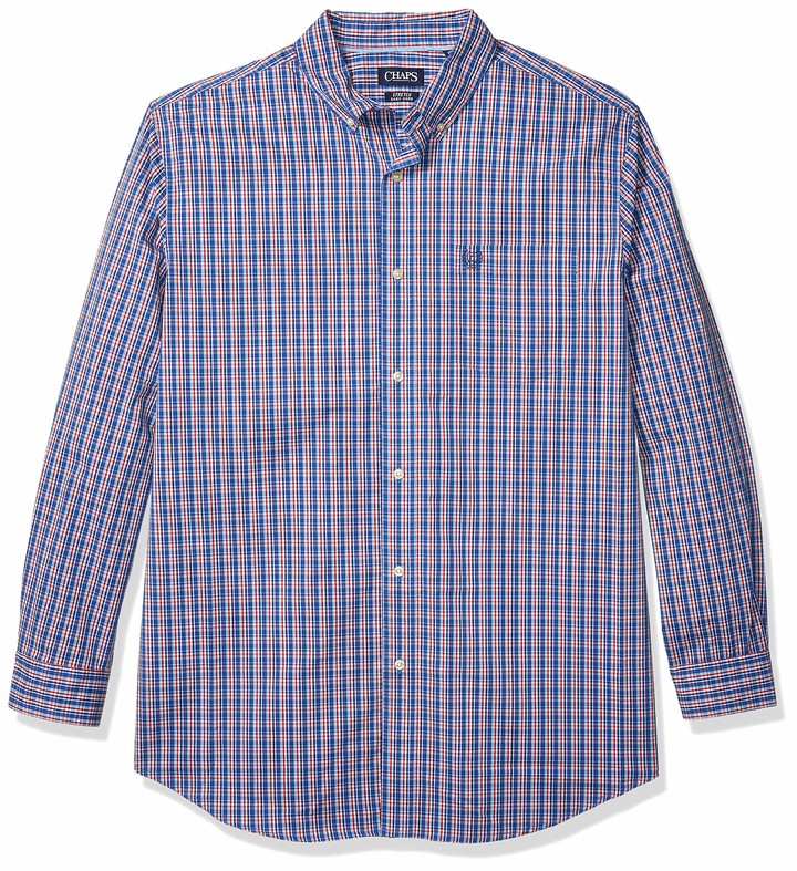 Chaps Men's Big and Tall Classic Fit Long Sleeve Stretch Easy Care